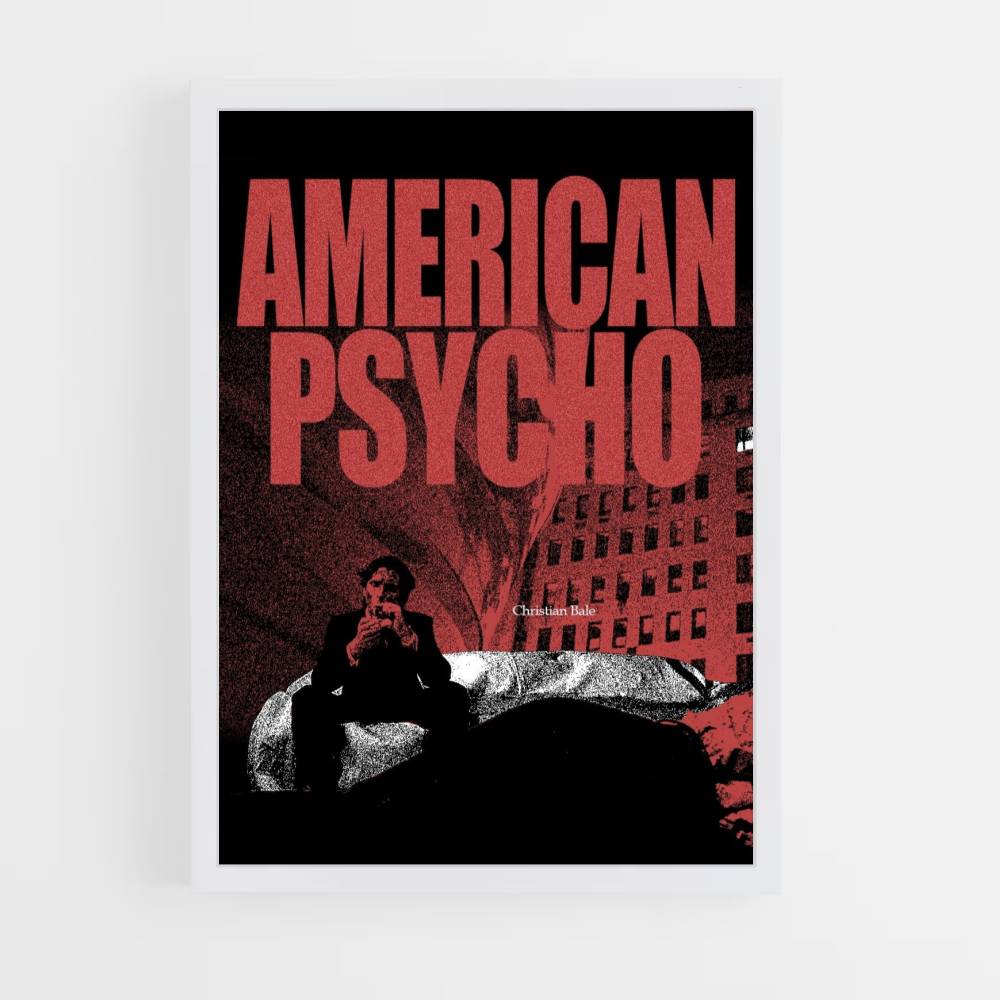 Poster Amerikaans Psycho Rood