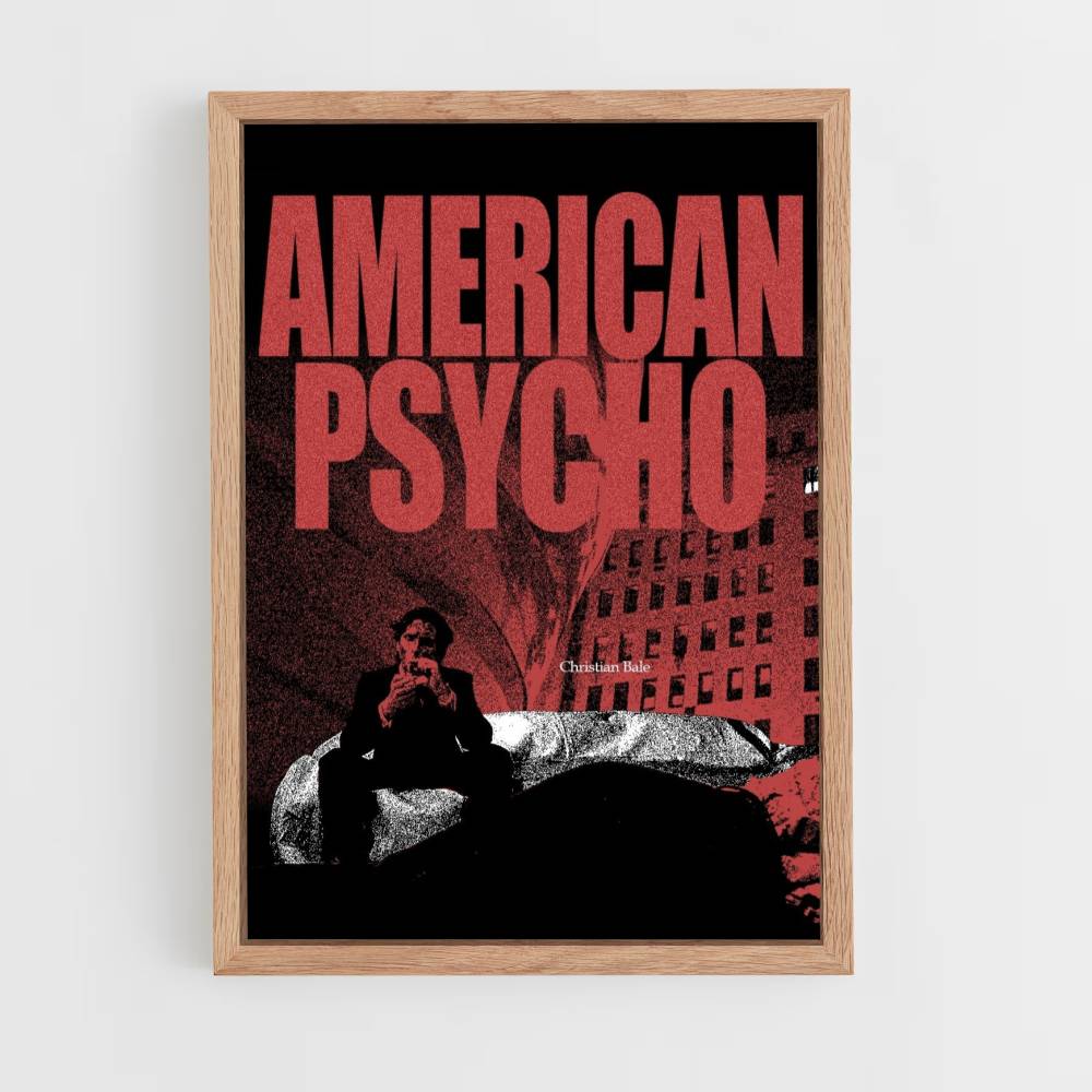 Poster Amerikaans Psycho Rood