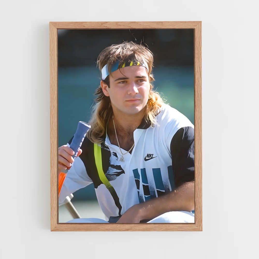 andre-agassi-5 cadre Bois clair