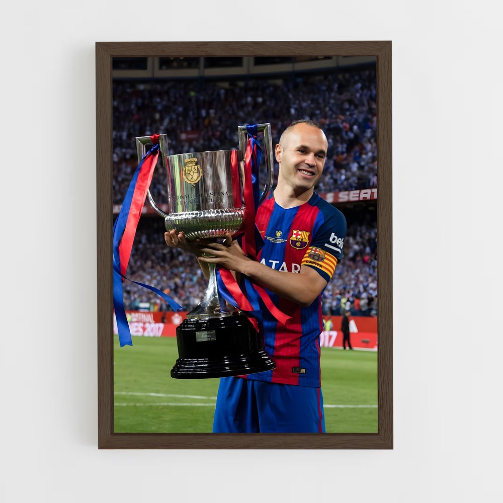 andres-iniesta-1 cadre Bois foncé