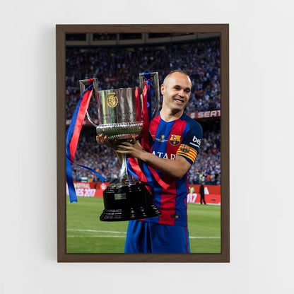 andres-iniesta-1 cadre Bois foncé