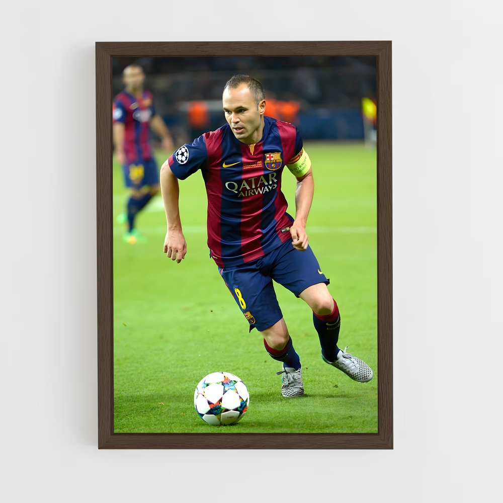 andres-iniesta-3 cadre Bois foncé