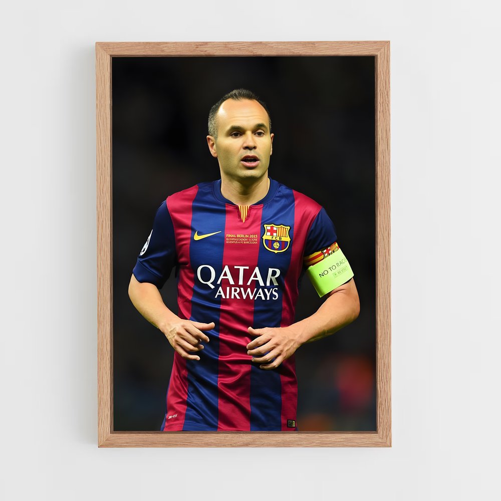 andres-iniesta-4 cadre Bois clair