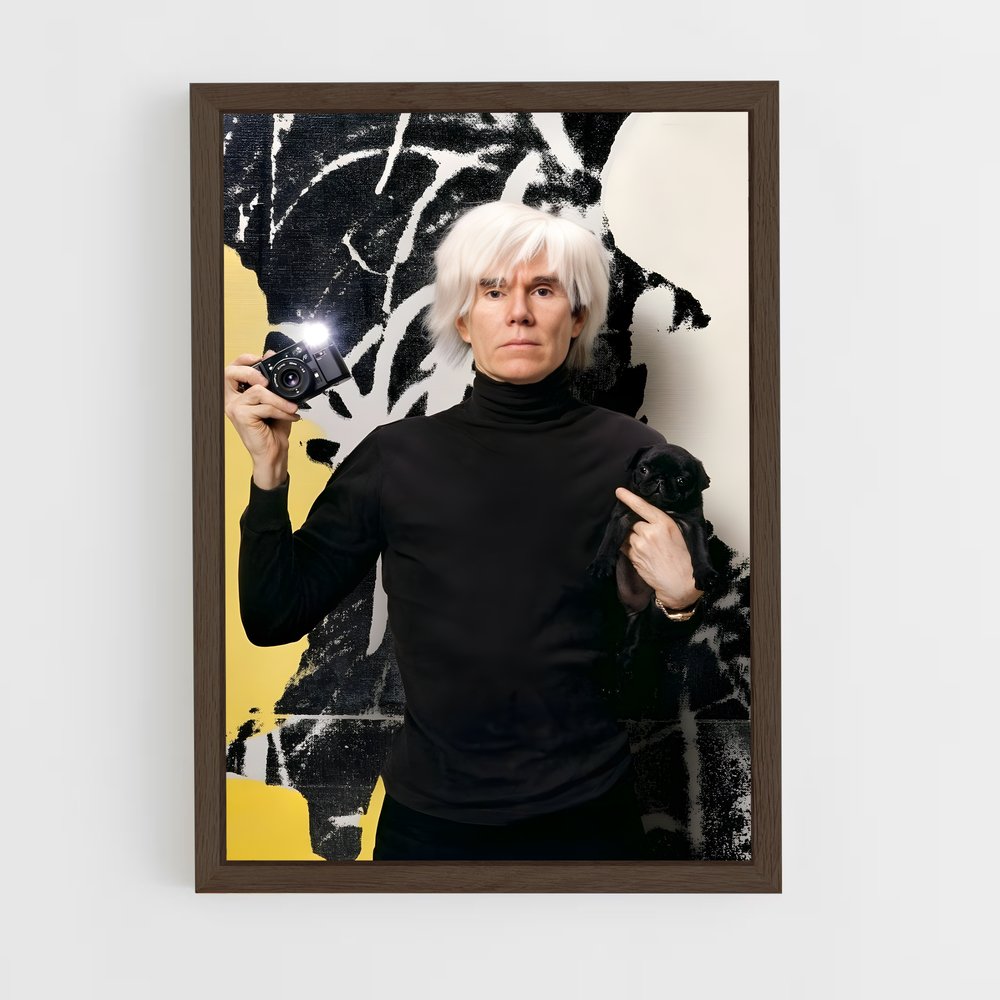 andy-warhol-3 cadre Bois foncé
