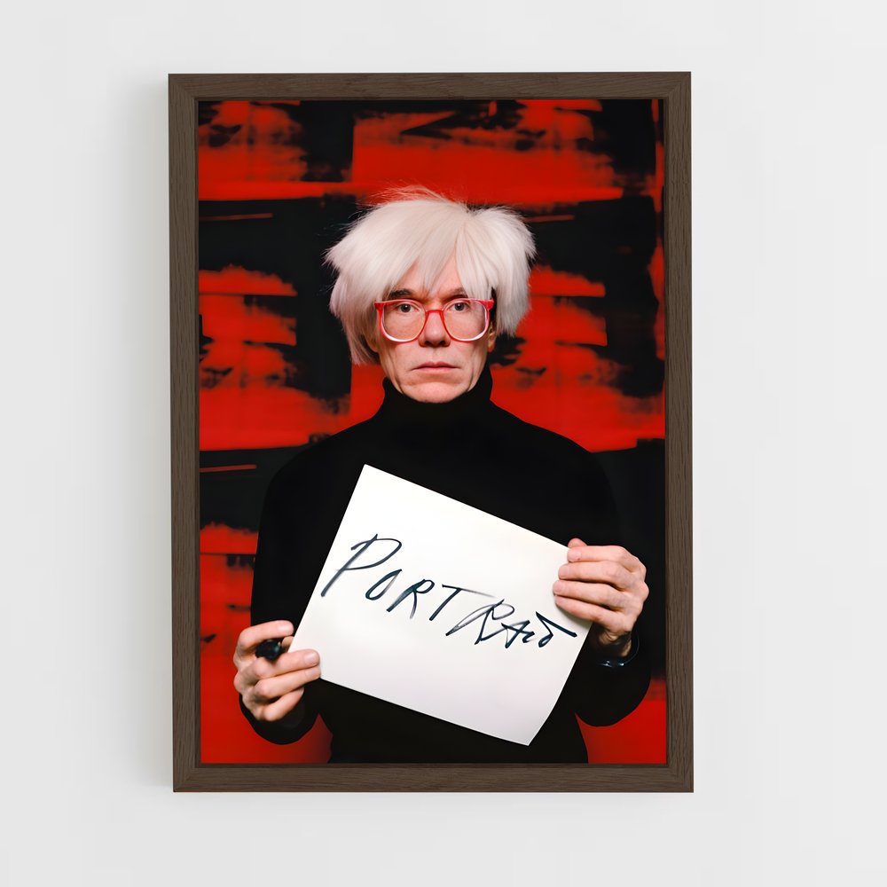 andy-warhol-5 cadre Bois foncé