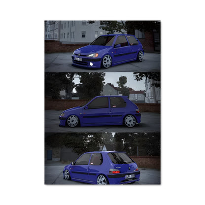 Poster Bleu en Ville