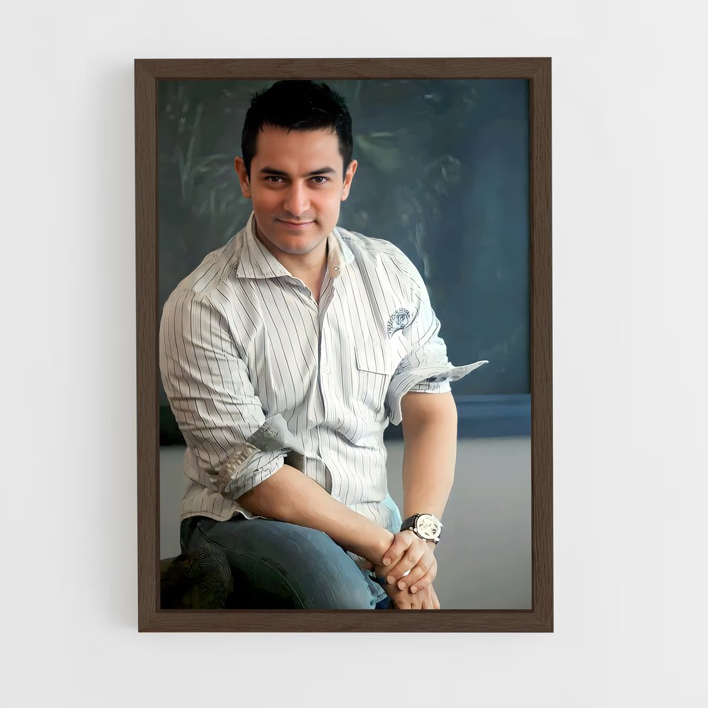 ap-aamir khan-7 cadre Bois foncé