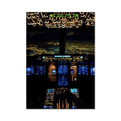 Poster Nuit Étoilée en Cockpit
