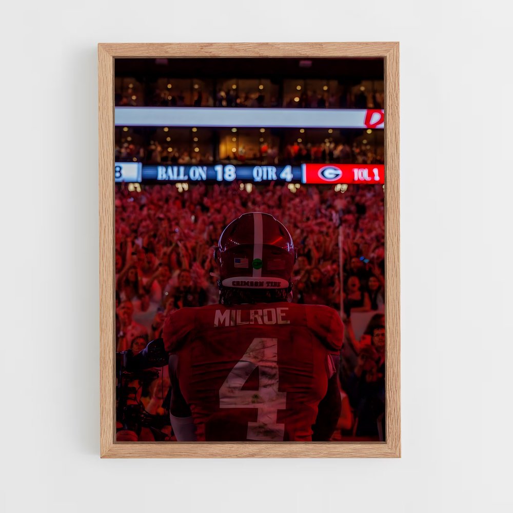 ap-alabama crimson tide-3 cadre Bois clair