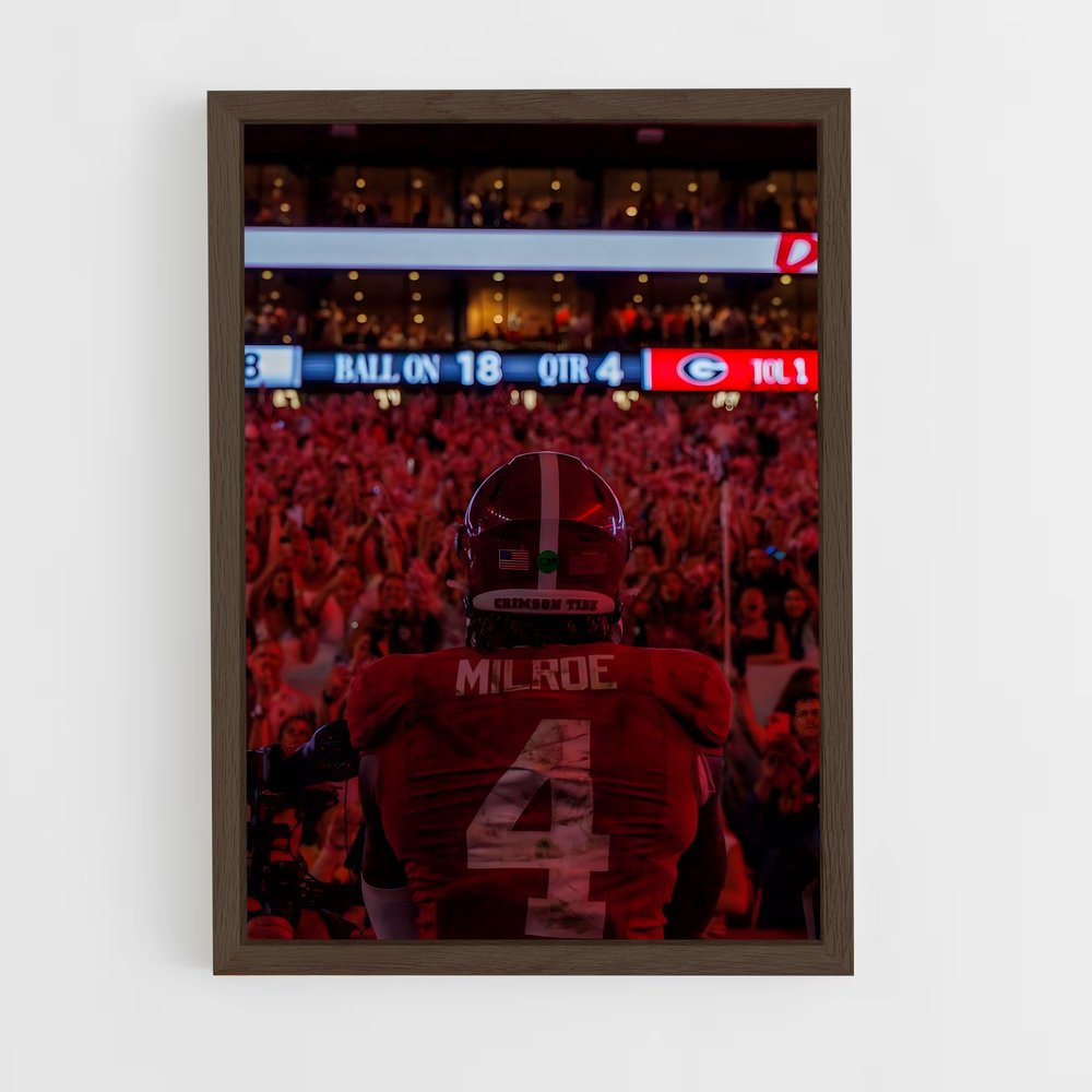 ap-alabama crimson tide-3 cadre Bois foncé
