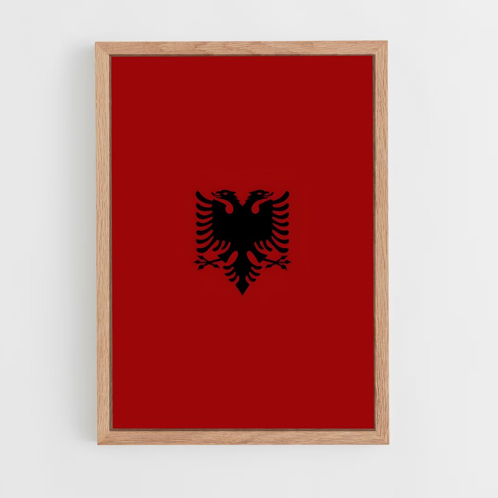ap-albania flag-2 cadre Bois clair