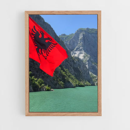 ap-albania flag-4 cadre Bois clair
