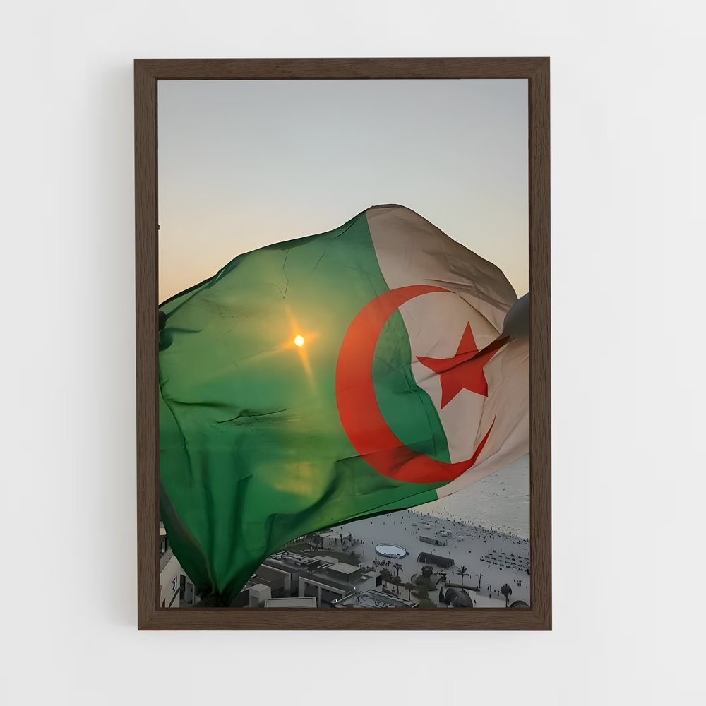 ap-algeria flag-1 cadre Bois foncé