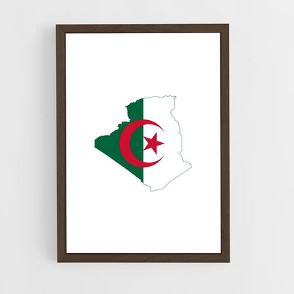 ap-algeria flag-5 cadre Bois foncé