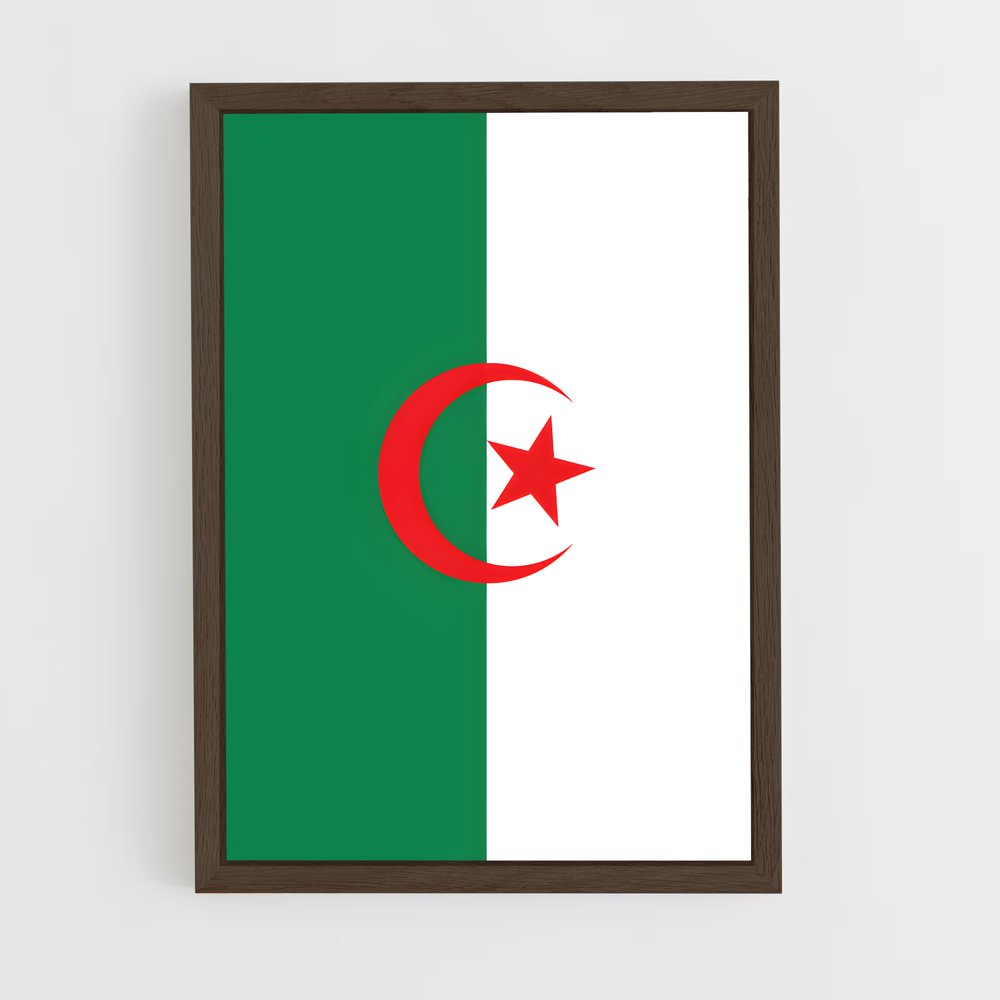 ap-algeria flag-6 cadre Bois foncé