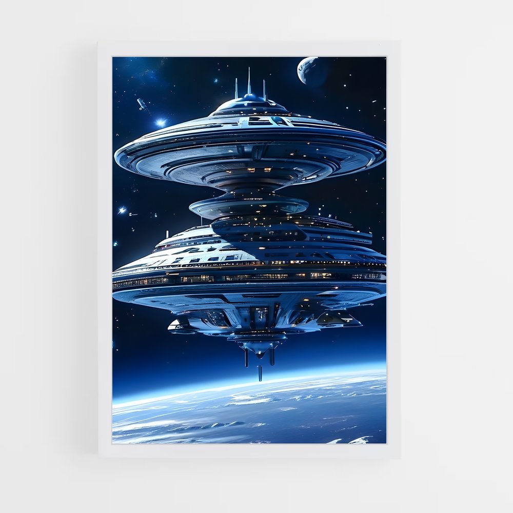 ap-alien spaceship-8 cadre Blanc