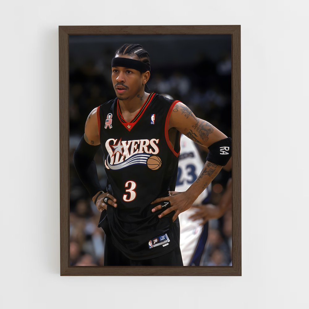 ap-allen iverson-9 cadre Bois foncé