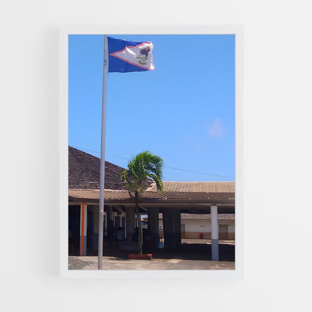 ap-american samoa flag-1 cadre Blanc