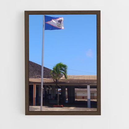 ap-american samoa flag-1 cadre Bois foncé