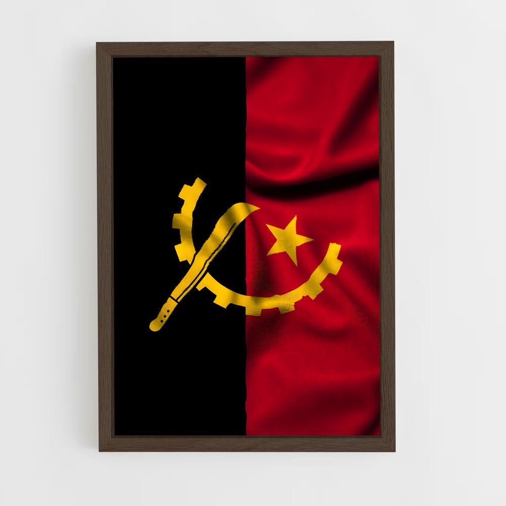 ap-angola flag-1 cadre Bois foncé