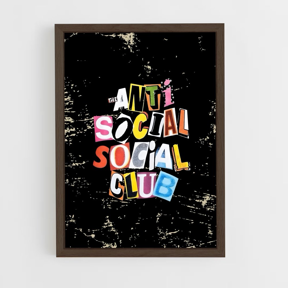 ap-anti social social club-3 cadre Bois foncé