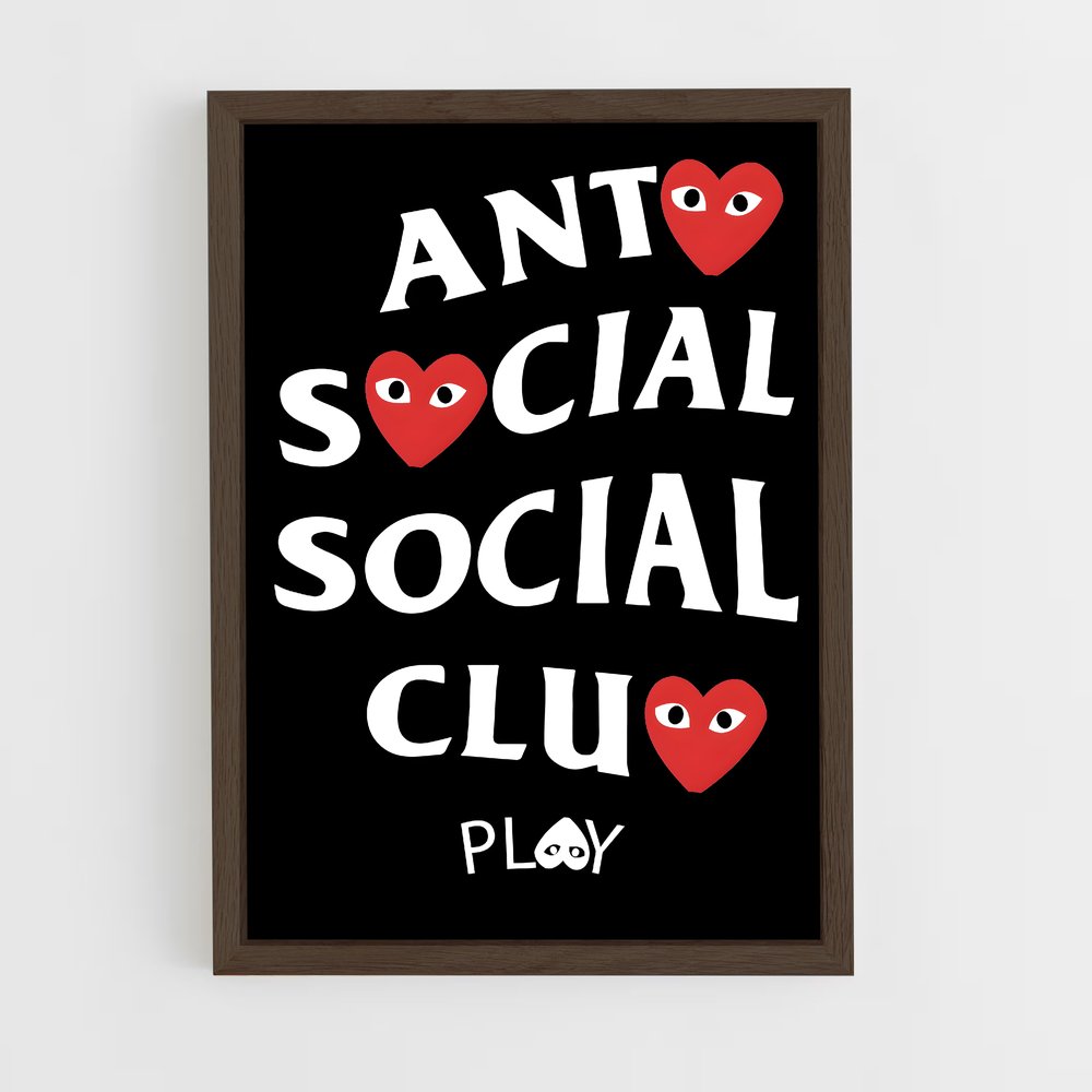 ap-anti social social club-5 cadre Bois foncé