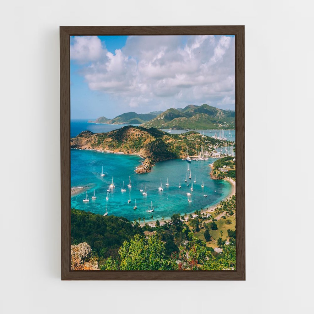 ap-antigua and barbuda-1 cadre Bois foncé