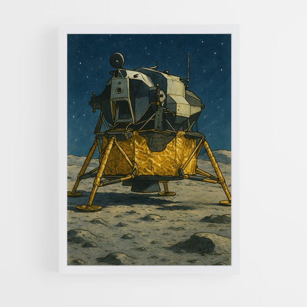 ap-apollo lunar module-2 cadre Blanc