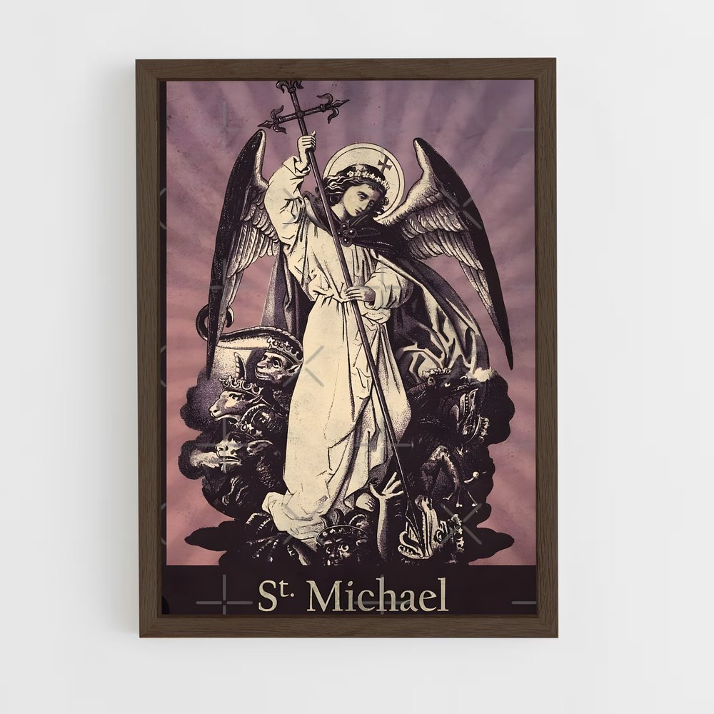 ap-archangel michael-10 cadre Bois foncé