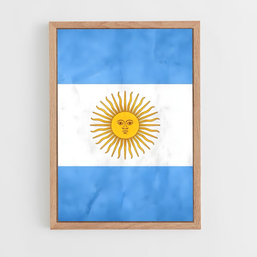 ap-argentina flag-6 cadre Bois clair