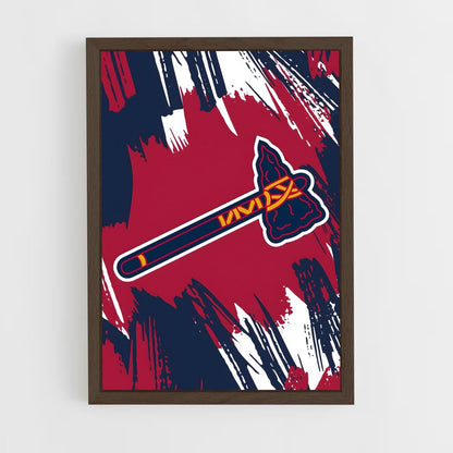 ap-atlanta braves-6 cadre Bois foncé