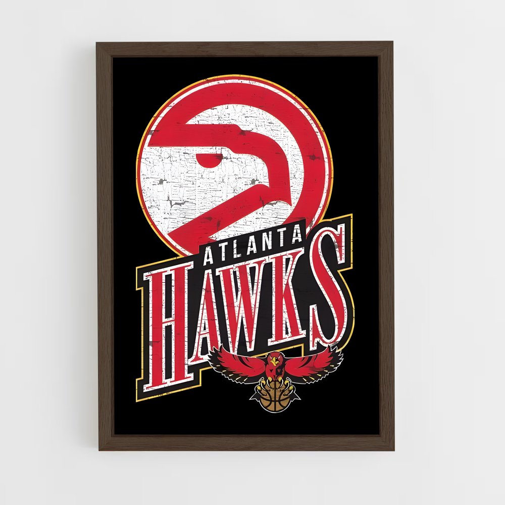 ap-atlanta hawks-2 cadre Bois foncé