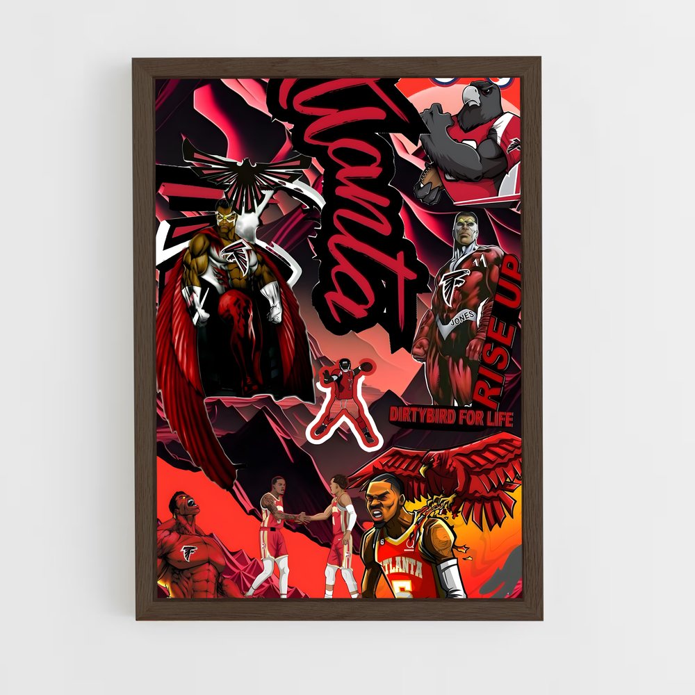 ap-atlanta hawks-4 cadre Bois foncé