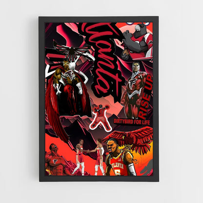 ap-atlanta hawks-4 cadre Noir