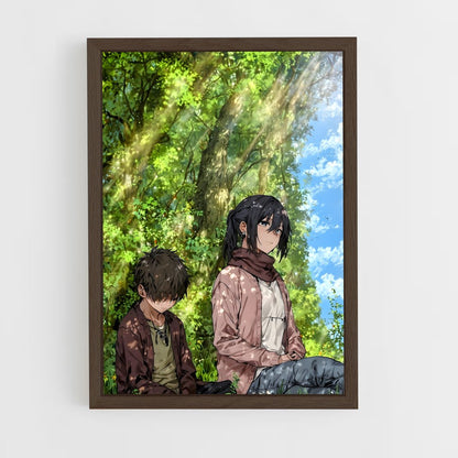 ap-attack on titan-6 cadre Bois foncé