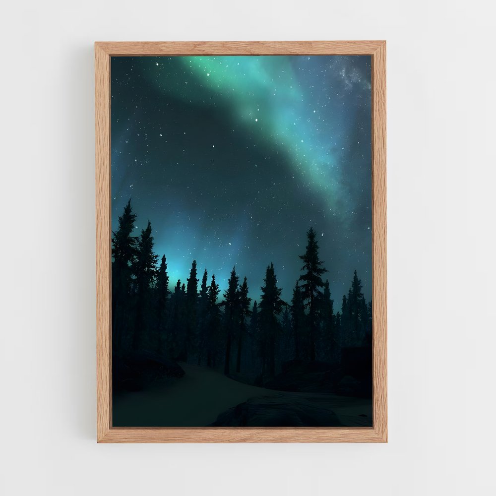 ap-aurora borealis-10 cadre Bois clair