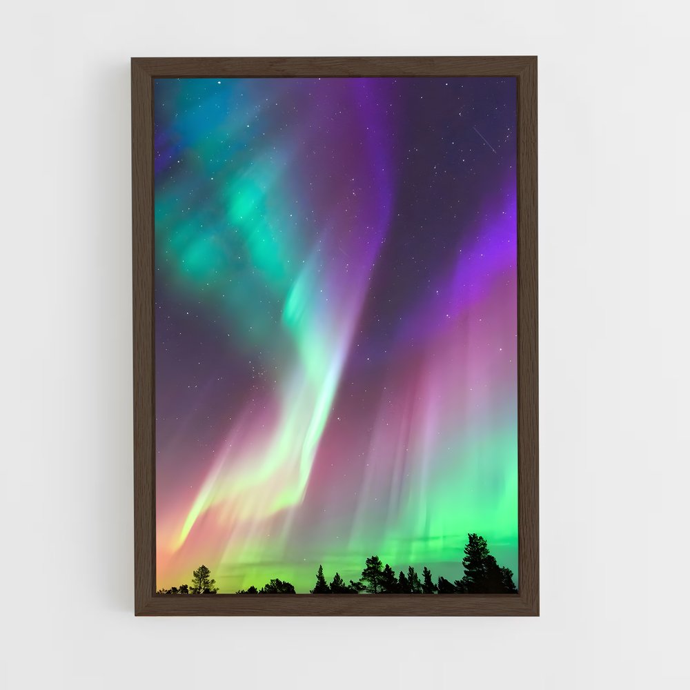 ap-aurora borealis-5 cadre Bois foncé