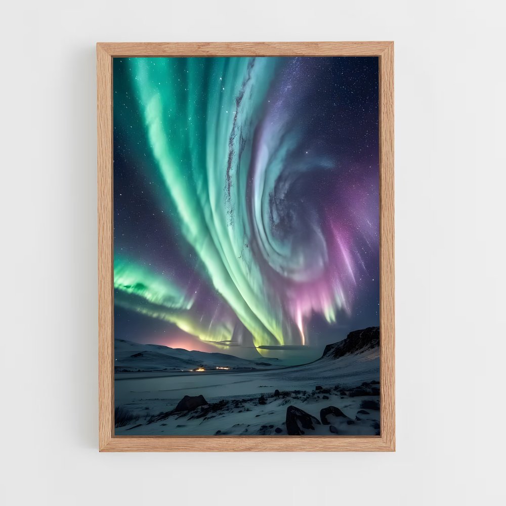 ap-aurora borealis-8 cadre Bois clair