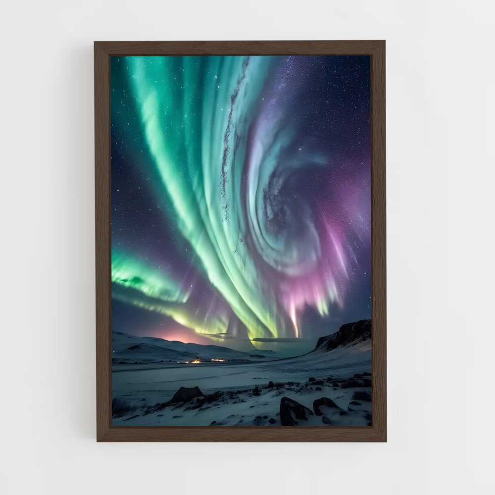 ap-aurora borealis-8 cadre Bois foncé