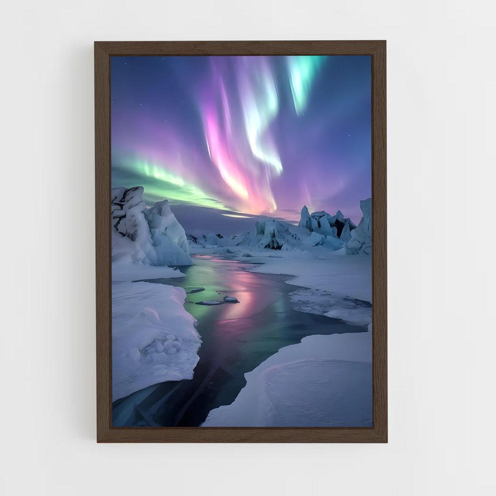 ap-aurora borealis-9 cadre Bois foncé