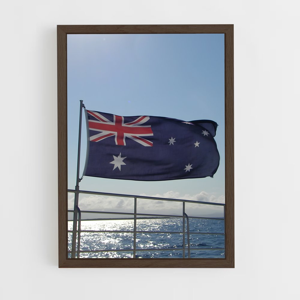 ap-australia flag-1 cadre Bois foncé