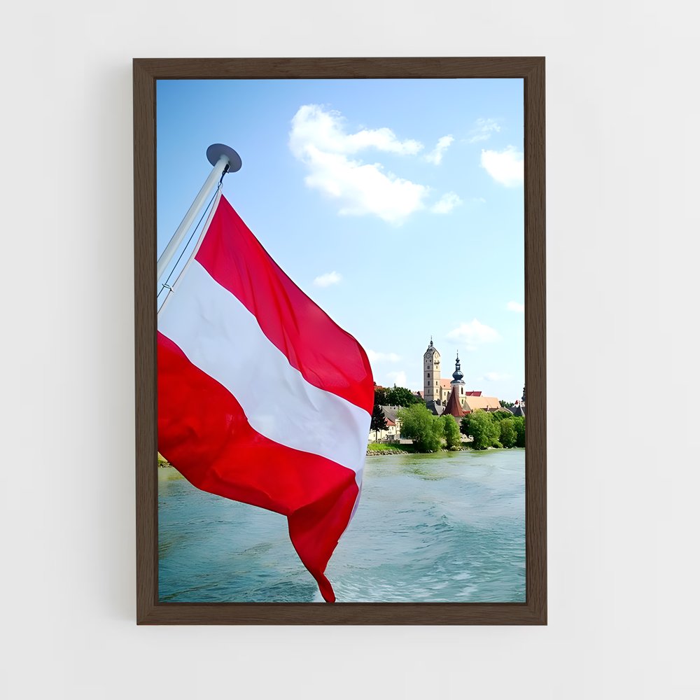 ap-austria flag-1 cadre Bois foncé