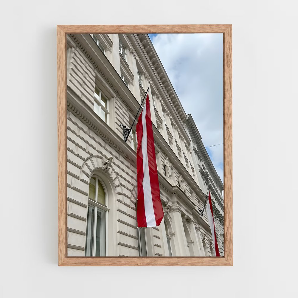 ap-austria flag-2 cadre Bois clair
