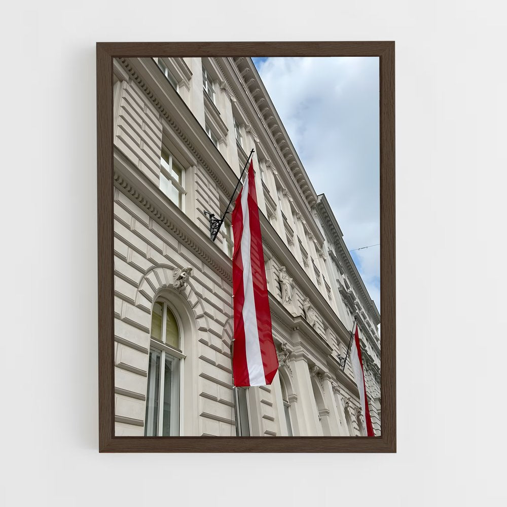 ap-austria flag-2 cadre Bois foncé
