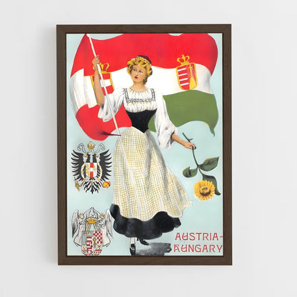 ap-austro hungarian empire flag-1 cadre Bois foncé