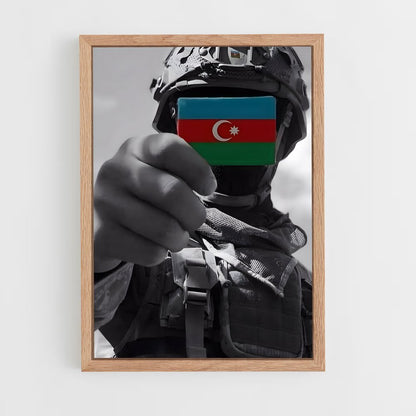 ap-azerbaijan flag-5 cadre Bois clair