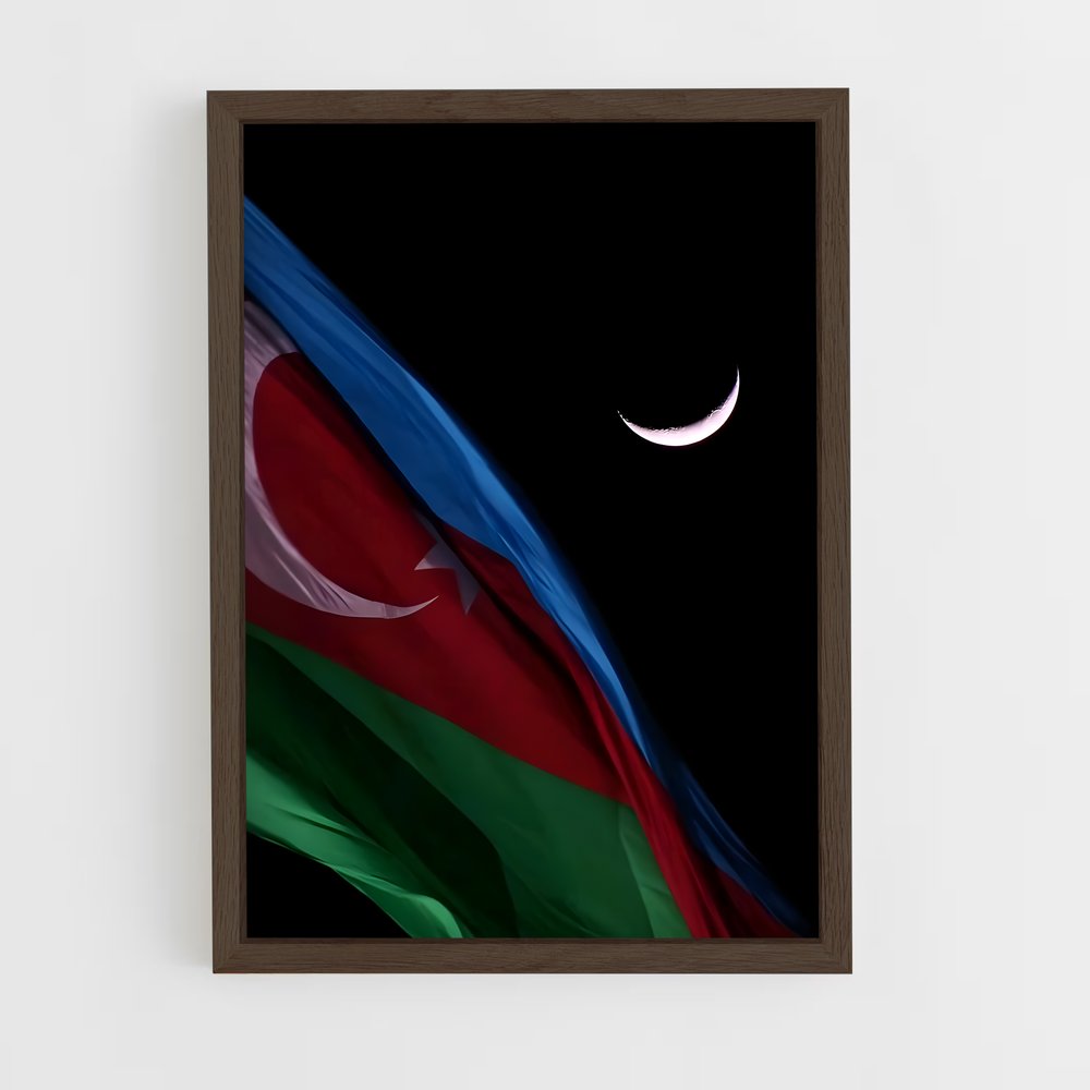 ap-azerbaijan flag-7 cadre Bois foncé
