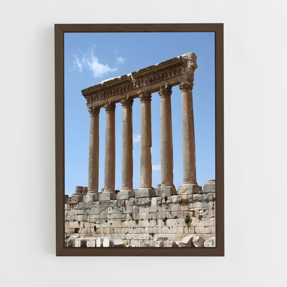 ap-baalbek temples-1 cadre Bois foncé