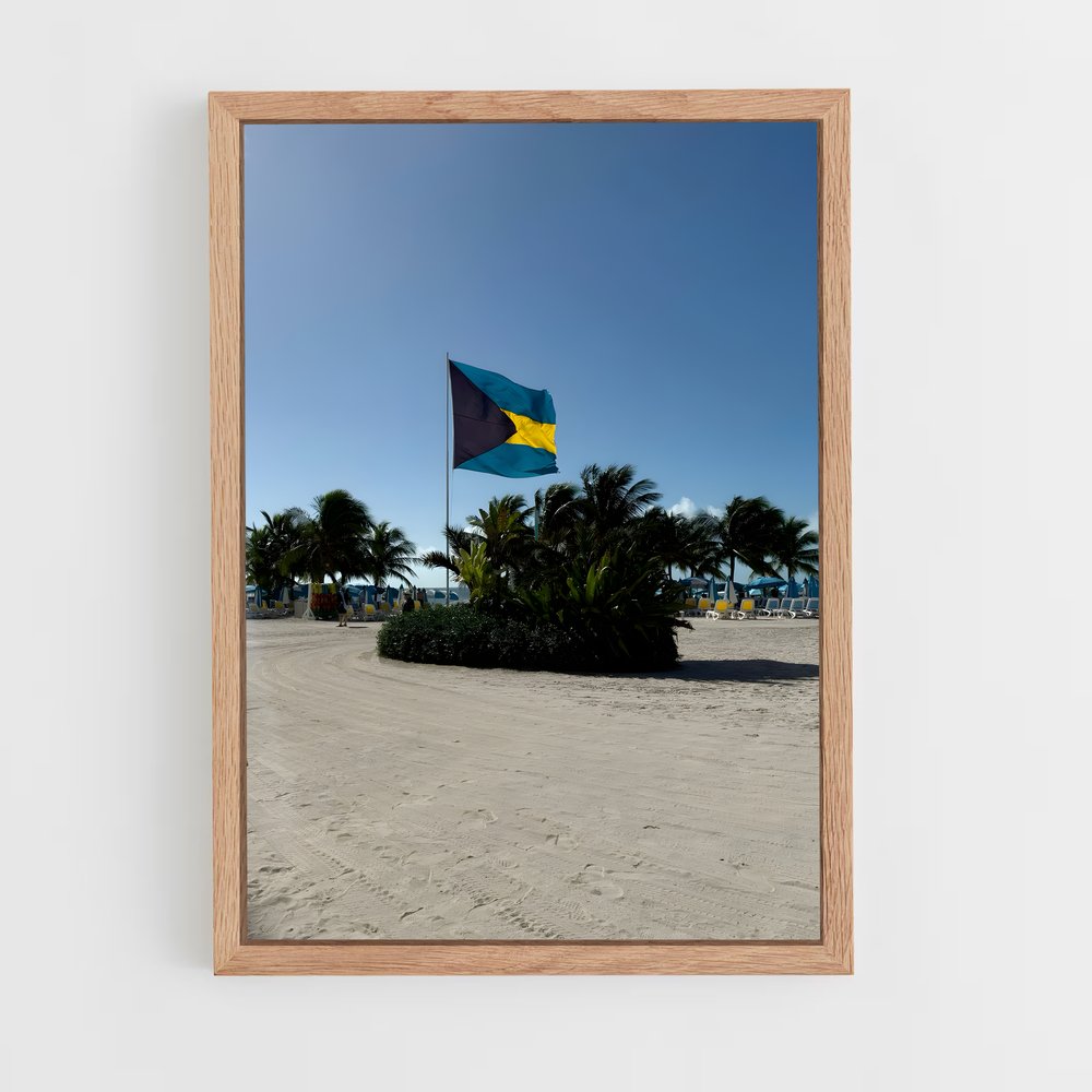ap-bahamas flag-1 cadre Bois clair