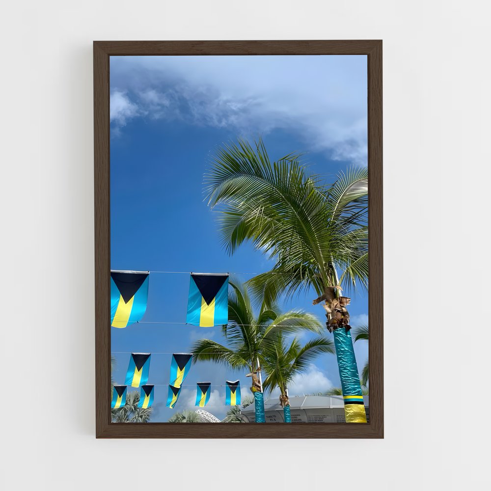 ap-bahamas flag-3 cadre Bois foncé